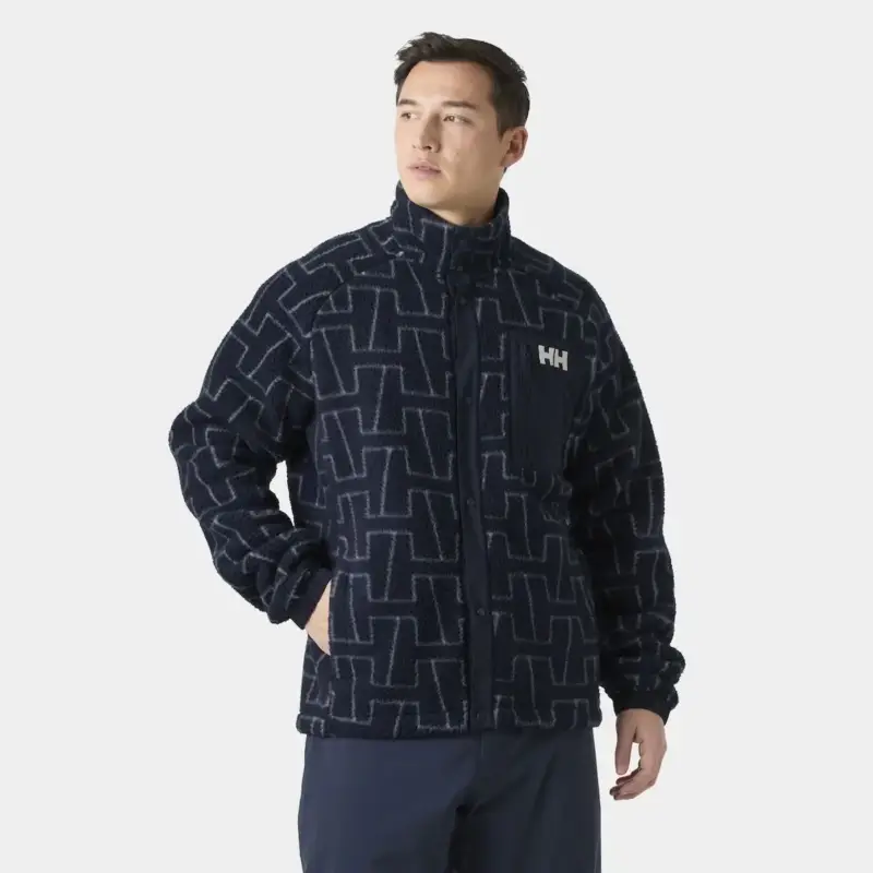 Polar męski Helly Hansen Panorama Printed Pile Snap - Navy Cena promocyjna