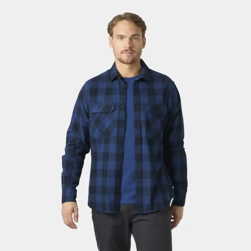 Koszula flanelowa męska Helly Hansen Lokka Organic Flannel Ls - Dark Blue Buffalo Check Tani