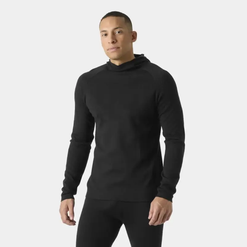 Kup online Bluza termoaktywna z merino męska Helly Hansen Lifa Merino Knitevo Hoodie - Black