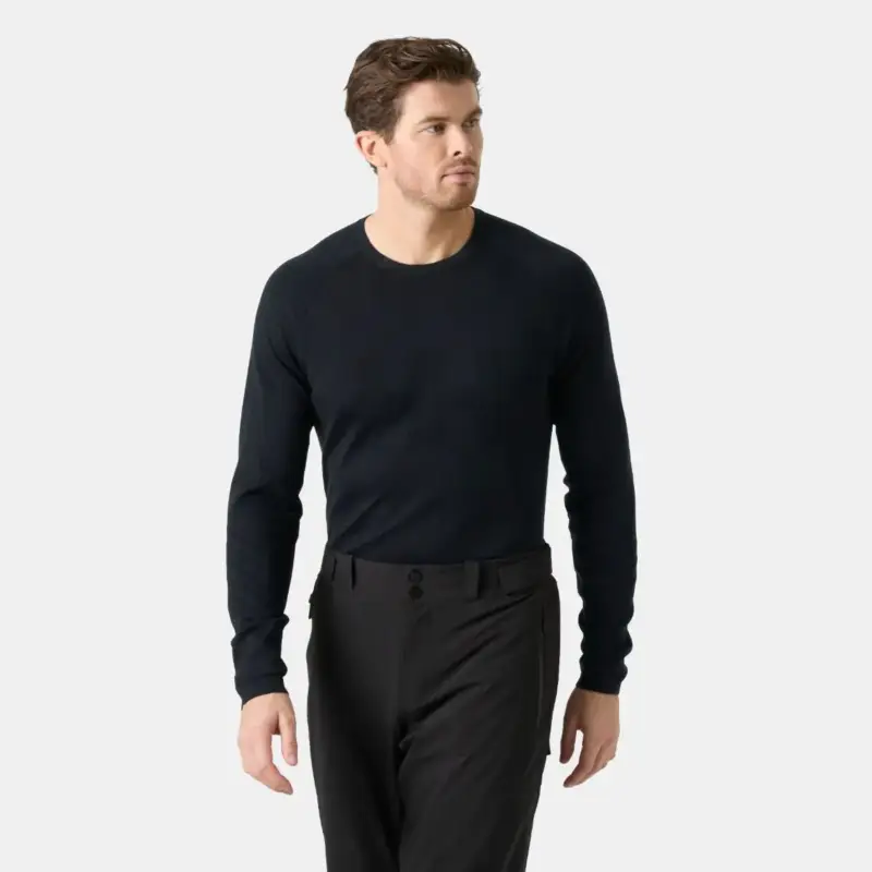 Tylko do końca tygodnia Bluza termoaktywna z merino męska Helly Hansen Lifa Merino Knitevo Crew - Black