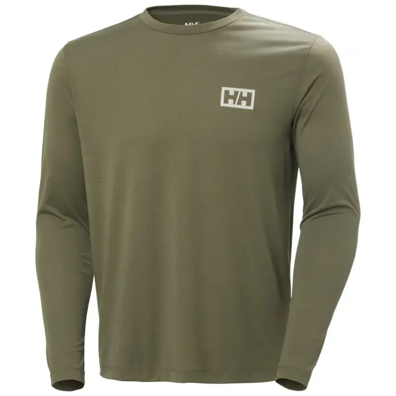 Rabat Bluza szybkoschnąca męska Helly Hansen Skog Graphic LS Tee - Utility Green
