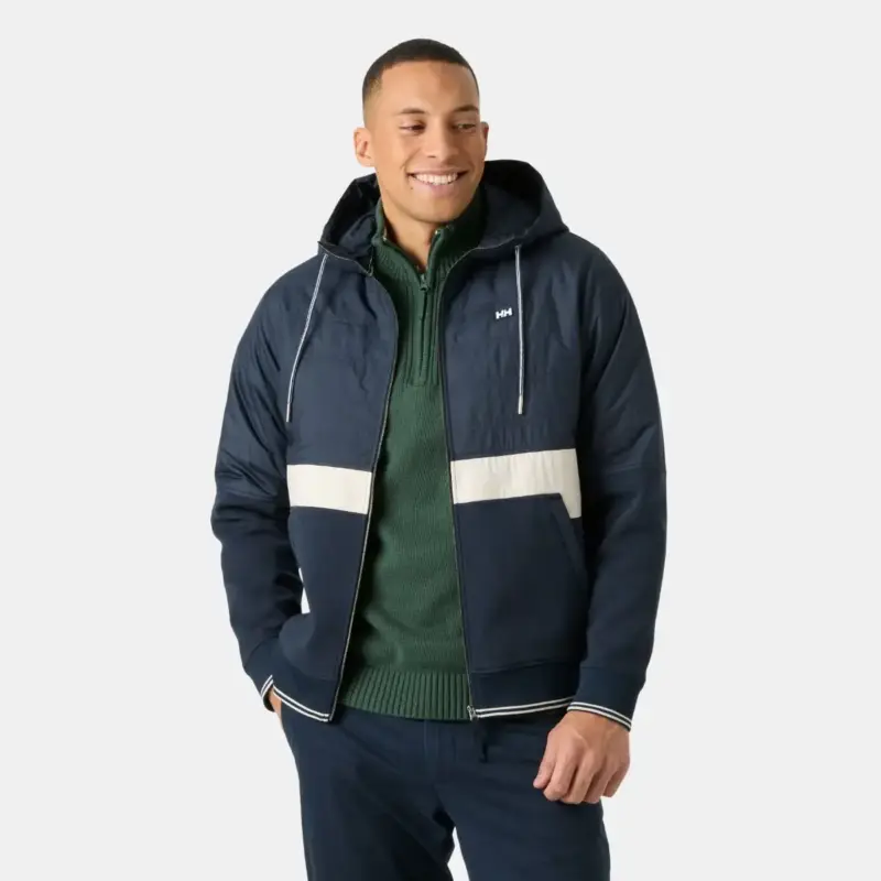Promocja Kurtka hybrydowa męska Helly Hansen Koster Hybrid Full-Zip Hoodie - Navy Stripe
