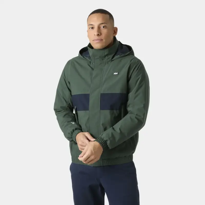 Oferta limitowana Kurtka ocieplana męska Helly Hansen Smoegen Insulated Rain Jacket - Jungle Green Stripe