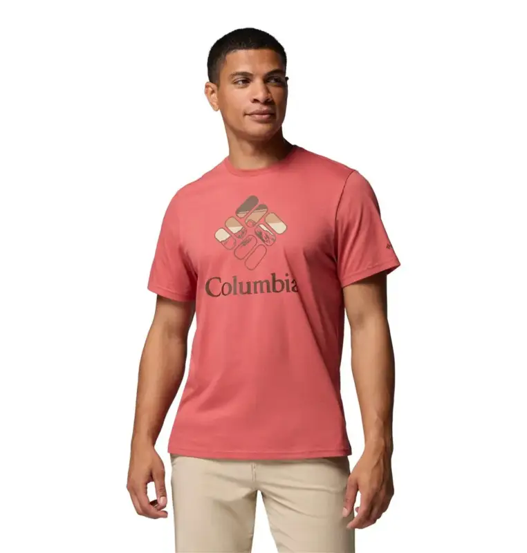 Koszulka bawełniana męska Columbia CSC™ Seasonal Graphic Tee - Washed Red Kup online