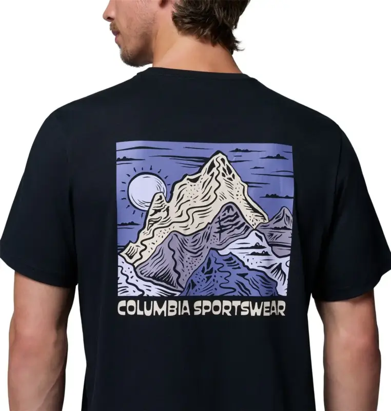 Koszulka bawełniana męska Columbia CSC™ Outdoor Back Graphic Tee - Black, Sunscape Najlepsza cena