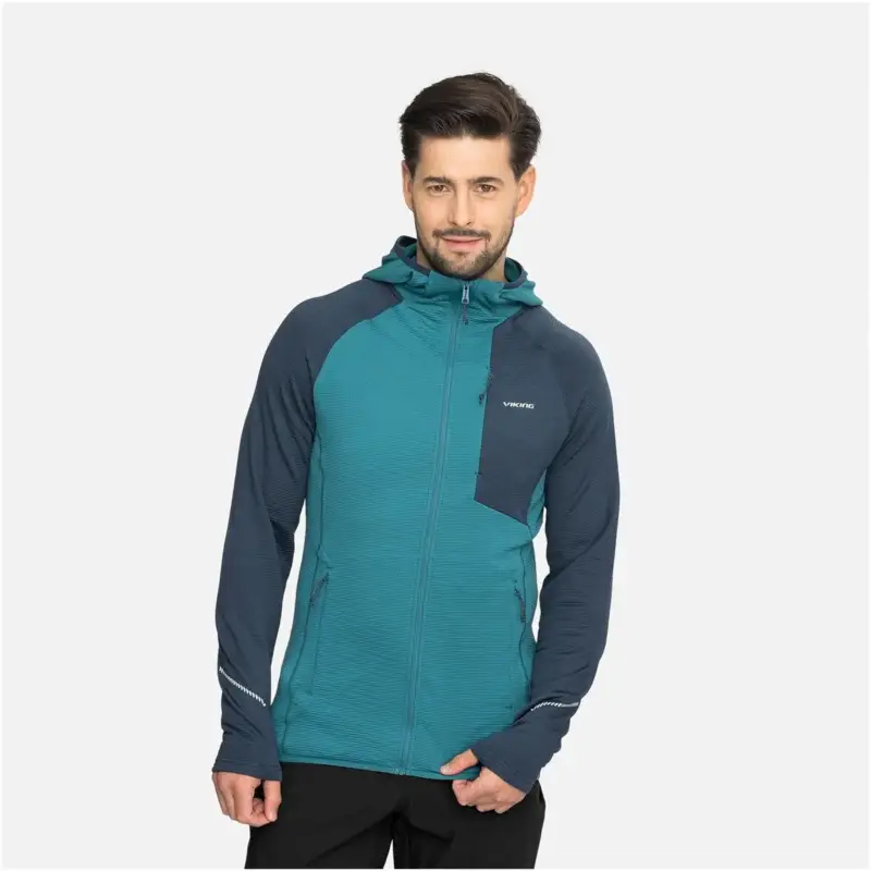 Promocja Bluza techniczna męska Viking Birger Hoodie - Blue/Navy