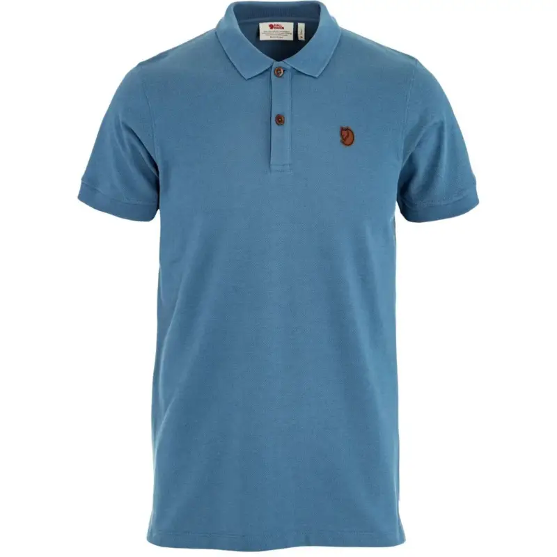 Promocja Koszulka bawełniana męska Fjallraven Övik Polo Shirt - Dawn Blue