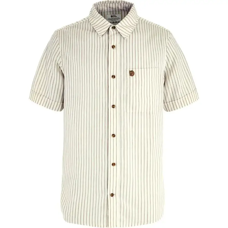 Kup online Koszula trekkingowa męska Fjallraven Övik Travel Shirt SS - Chalk White/Sand Stone