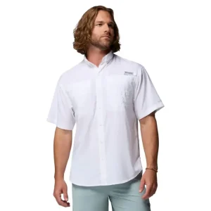 Bezpieczna płatność Koszula szybkoschnąca męska Columbia PFG Tamiami™ II SS Shirt - White