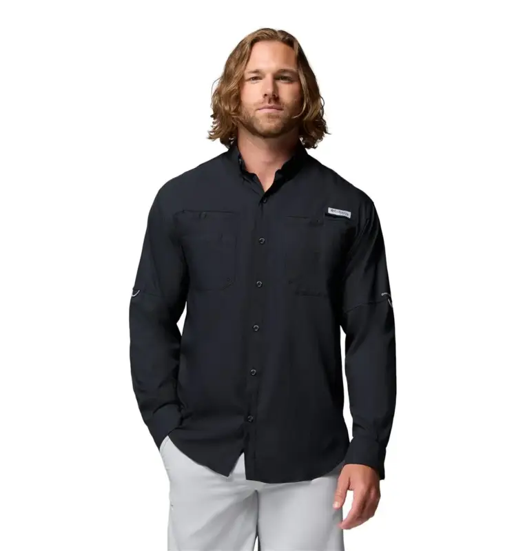 Szybka wysyłka Koszula szybkoschnąca męska Columbia PFG Tamiami™ II LS Shirt - Black