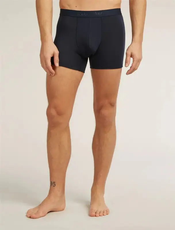 Bokserki termoaktywne męskie Icebreaker Merino 125 Cool-Lite™ Anatomica Boxers - Midnight Navy Hit cenowy