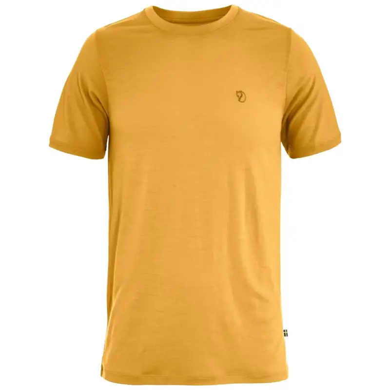 T-Shirt wełniany męski Fjallraven Abisko Wool SS - Ochre Hit sprzedaży