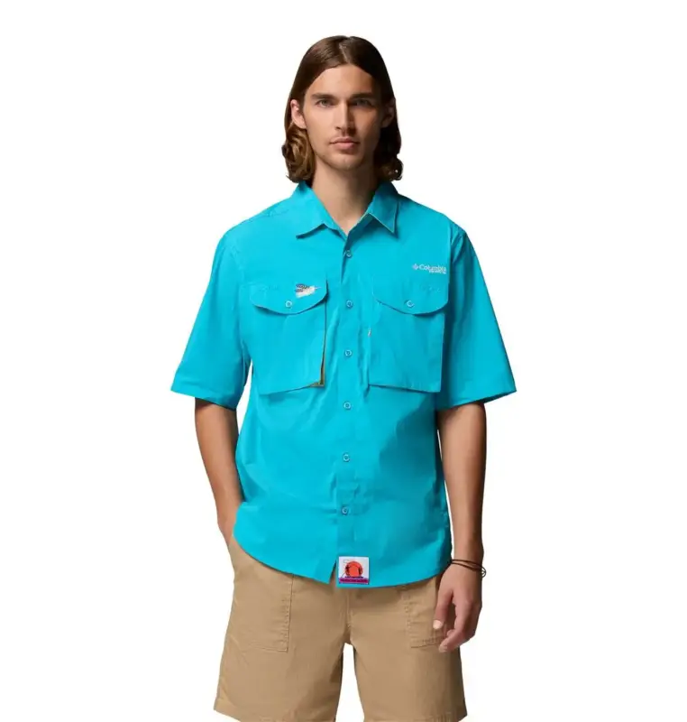 Koszula szybkoschnąca męska Columbia PFG Bonefish Flats™ SS Shirt - Blue Tani