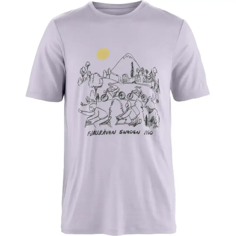 Koszulka rowerowa męska Fjallraven Hoja Lugnt Wool T-shirt - Lavender Mist Zamów dziś