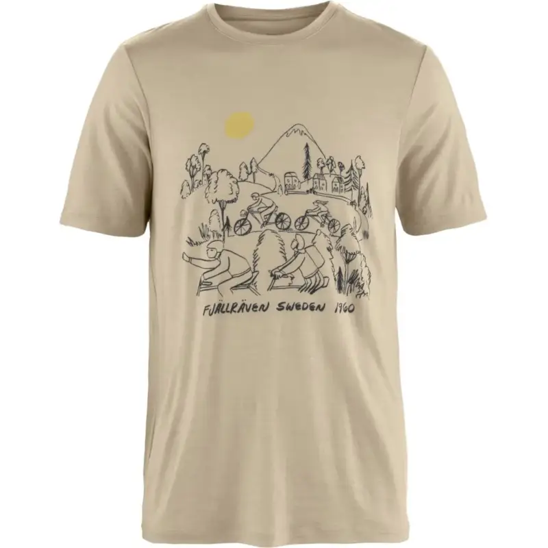 Zamów teraz Koszulka rowerowa męska Fjallraven Hoja Lugnt Wool T-shirt - Fossil