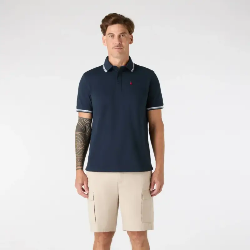 Wysoka jakość Koszulka polo męska Musto Original Tipped Pique Polo - Navy