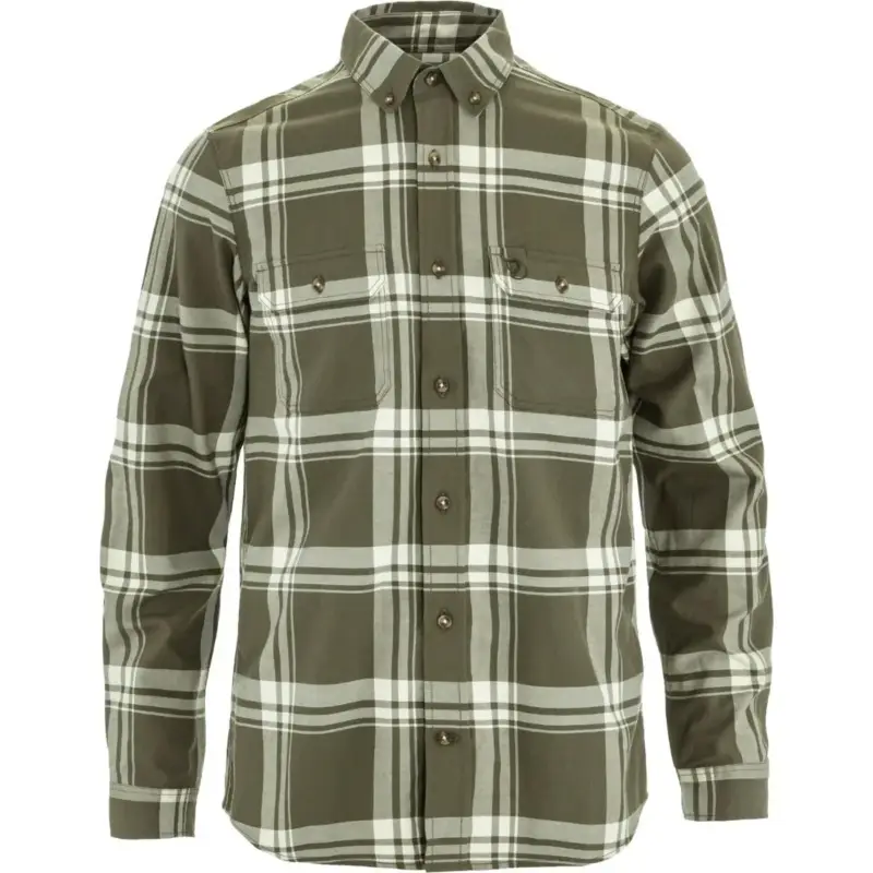 Koszula flanelowa męska Fjallraven Övik Lite Flannel Shirt - Laurel Green/Chalk White Kup online