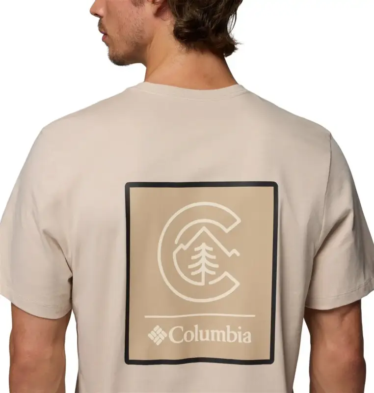 Koszulka bawełniana męska Columbia CSC™ Logo Back Tee - Dark Stone, Linework Popularny