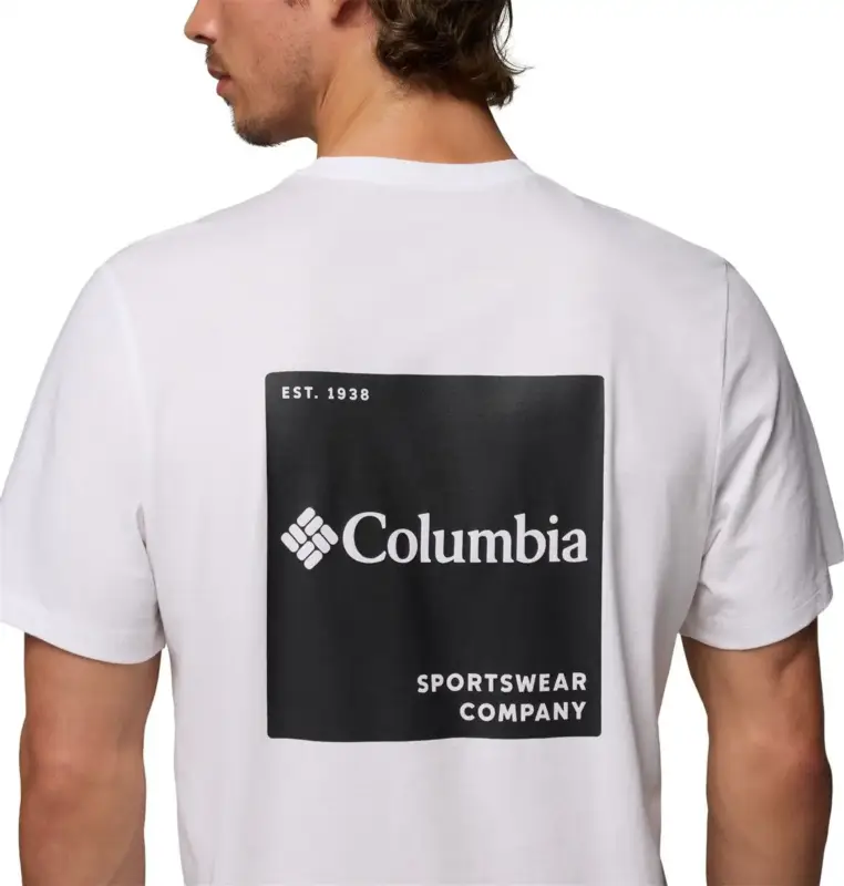 Koszulka bawełniana męska Columbia CSC™ Logo Back Tee - White Okazja