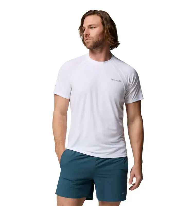 Super okazja Koszulka szybkoschnąca męska Columbia Stealth Spring™ SS Tee - White