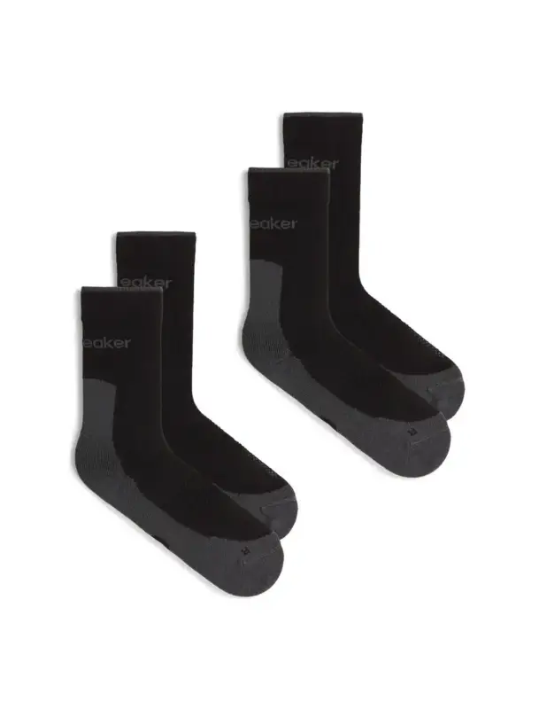 Najlepsza cena Skarpety męskie 2-pak Icebreaker Merino Hike+ Light Crew 2 Pack - Black/Obsidian