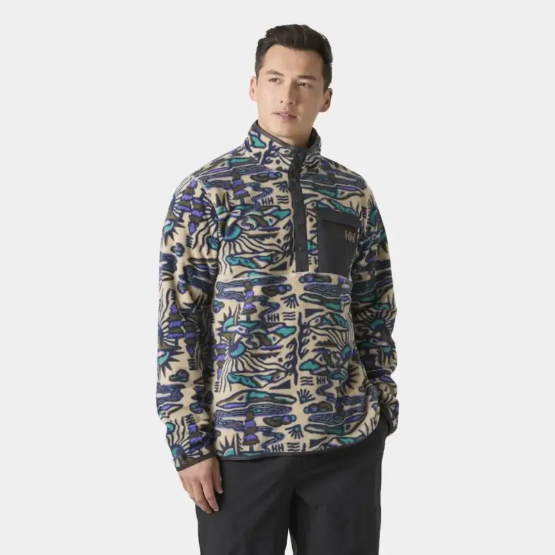 Bluza polarowa męska Helly Hansen Maridalen Printed Fleece - HH Khaki Hit sprzedaży