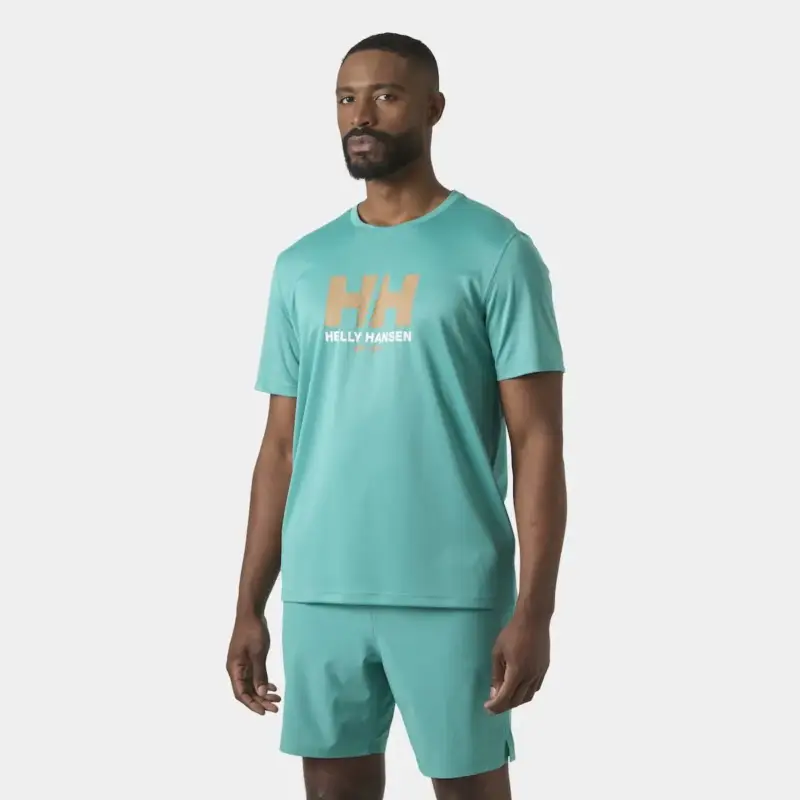Tylko dziś Koszulka z filtrem UV męska Helly Hansen HH Tech Graphic T-Shirt 2.0 - Dark Mint