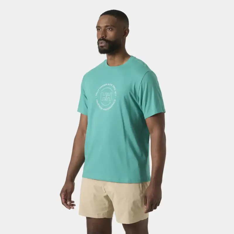 Koszulka bawełniana męska Helly Hansen Core Graphic T 2.0 - Dark Mint Ostatnia szansa