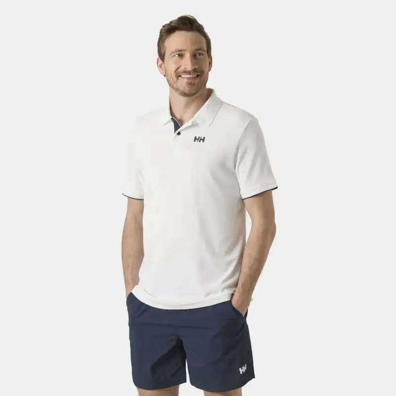 Ostatnie sztuki Koszulka Polo z filtrem UV męska Helly Hansen Ocean Polo 2.0 - White