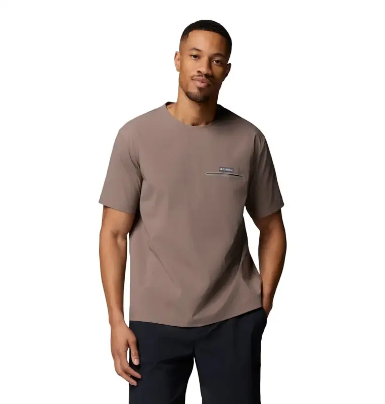 Koszulka szybkoschnąca męska Columbia Chill Creek™ Woven Tee - Iron Okazja