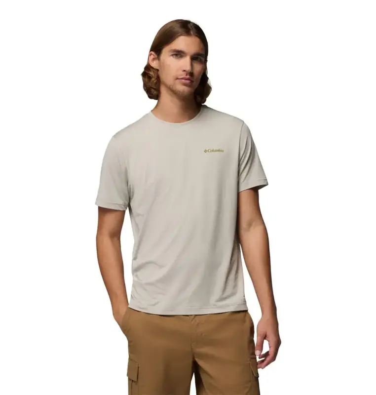 Koszulka szybkoschnąca męska Columbia Parsons Point™ SS Back Graphic Tee - Dark Stone Kup online