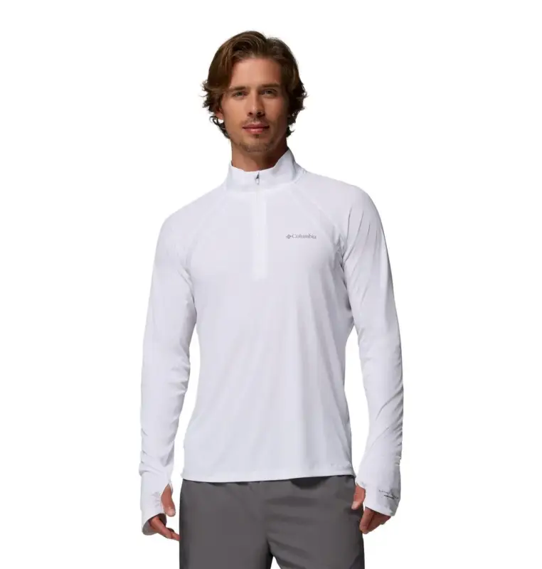 Bluza szybkoschnąca męska Columbia Stealth Spring™ LS Half Zip Tee - White Nowy