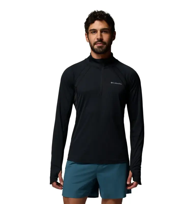 Bluza szybkoschnąca męska Columbia Stealth Spring™ LS Half Zip Tee - Black Tani
