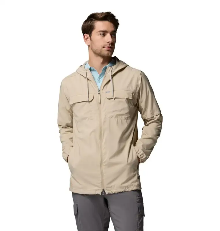 Koszula UV męska Columbia Skien Valley™ Hooded LS Shirt - Ancient Fossil Wyjątkowa oferta