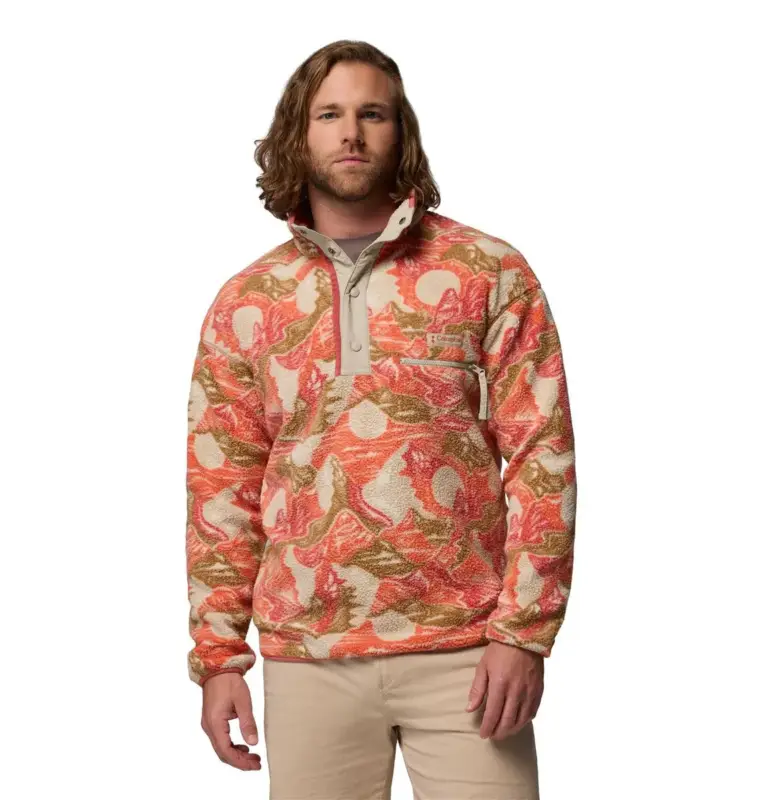 Kup teraz Bluza polarowa męska Columbia Helvetia™ II Printed Half Snap Fleece - Washed Red