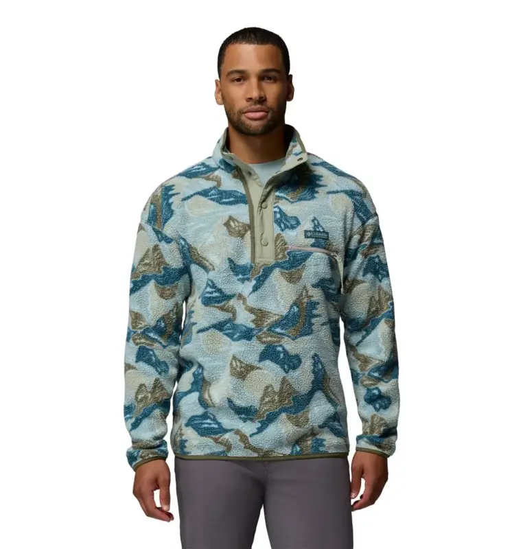 Zamów dziś Bluza polarowa męska Columbia Helvetia™ II Printed Half Snap Fleece - Safari