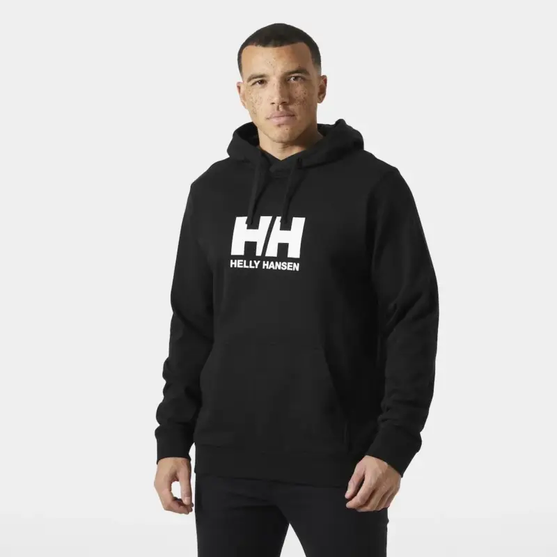 Bluza bawełniana męska Helly Hansen Logo Hoodie - Black Promocja