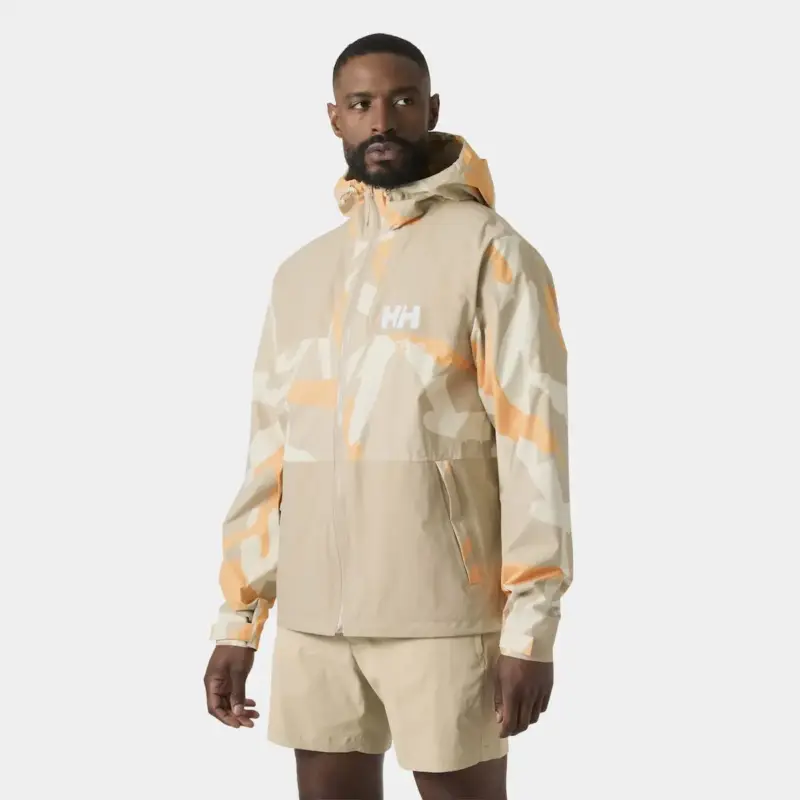 Kurtka membranowa męska Helly Hansen Ace Graphic Rain Jacket - Khaki Hit cenowy
