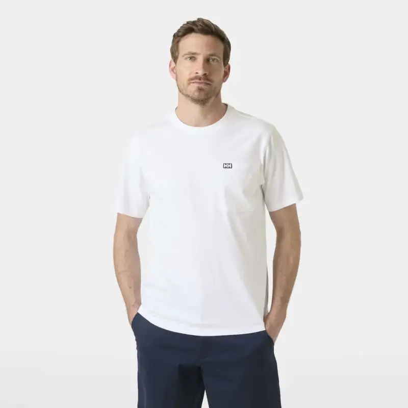 Koszulka bawełniana męska Helly Hansen Hudson T-Shirt - White Bezpieczna płatność