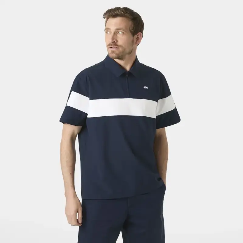Premium Koszulka szybkoschnąca męska Helly Hansen Levante QD 1/2 Zip SS - Navy
