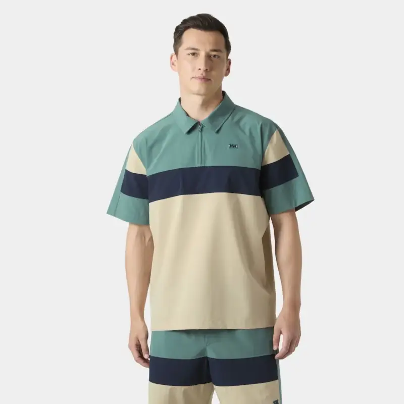 Ostatnie sztuki Koszulka szybkoschnąca męska Helly Hansen Levante QD 1/2 Zip SS - Opal Green