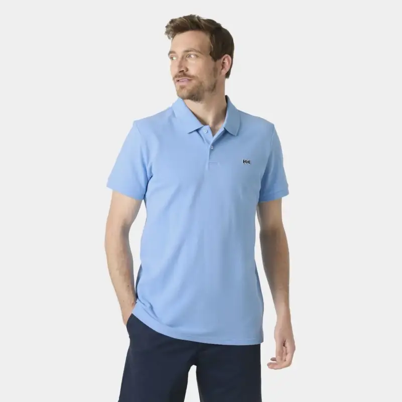 Ograniczona ilość Koszulka bawełniana męska Helly Hansen Hudson Polo - Bright Blue