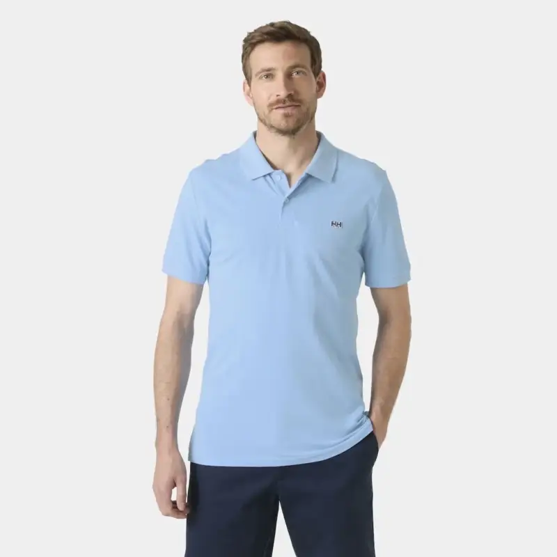 Koszulka bawełniana męska Helly Hansen Elba Fitted Polo - Bright Blue Bezpieczne zakupy