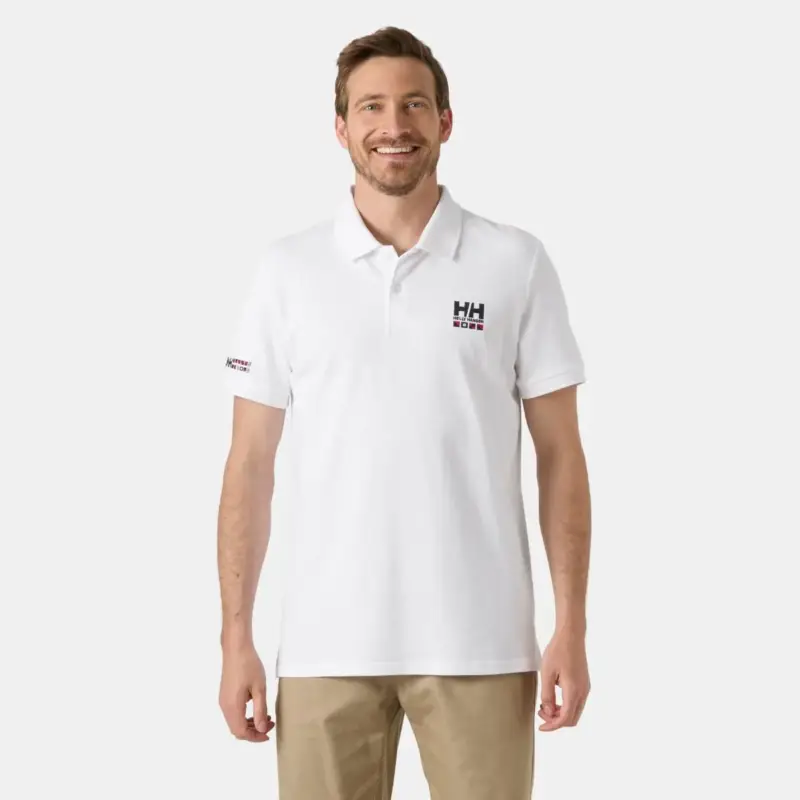 Oferta limitowana Koszulka bawełniana męska Helly Hansen Toulon Graphic Polo - White