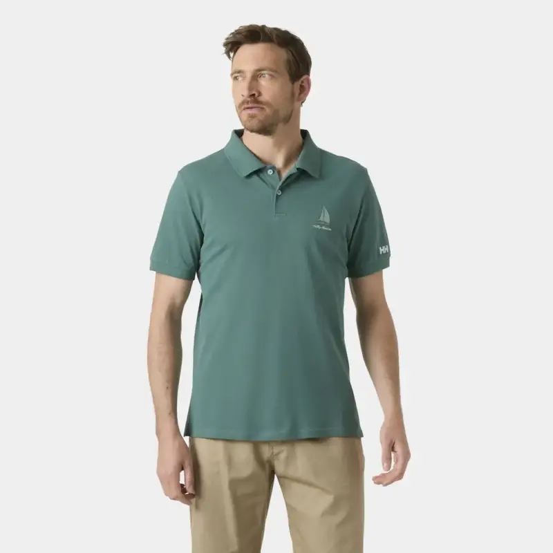 Bezpieczna płatność Koszulka bawełniana męska Helly Hansen Messina Graphic Fitted Polo - Opal Green