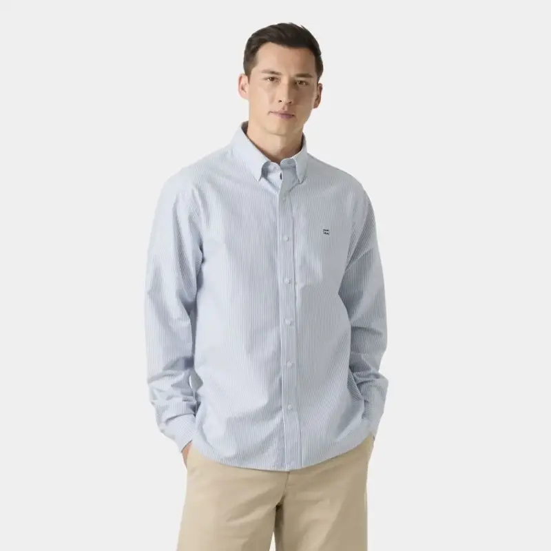 Koszula bawełniana męska Helly Hansen Shore LS Shirt - Bright Blue Zamów teraz