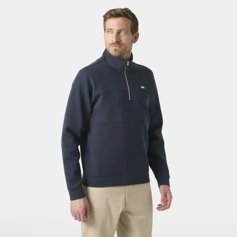 Bluza bawełniana męska Helly Hansen Koster Sweat 1/2 Zip - Navy Wyprzedaż