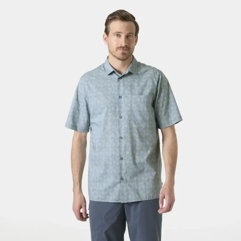 Koszula bawełniana męska Helly Hansen Viken SS Shirt - Washed Navy Szybka wysyłka