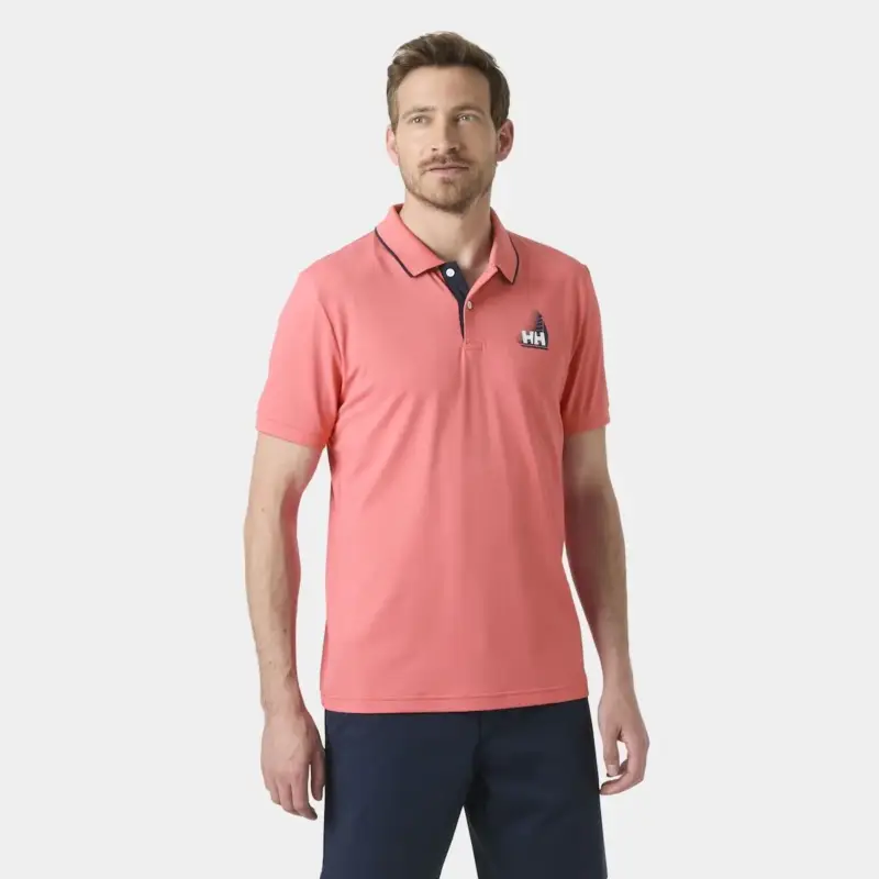 Ostatnie sztuki Koszulka Polo szybkoschnąca męska Helly Hansen HP Figari Polo - Sunset Pink