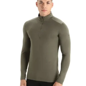 Bluza termoaktywna z merino męska Icebreaker Merino 200 Oasis LS Half Zip - Loden Bezpieczne zakupy